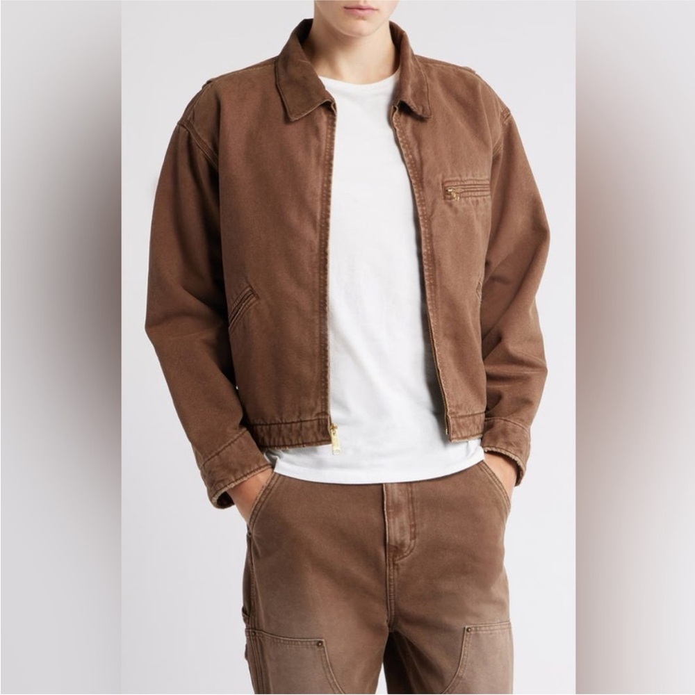 Elwood Petrol Canvas Jacket in Brown